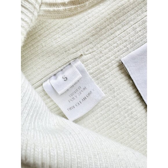 ORSEUND IRIS White Ribbed Knit Square Neck Cropped Tube Tank Top, Size S - Picture 13 of 15